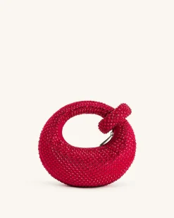 Abacus Artificial Crystal Mini Top Handle Bag - Red