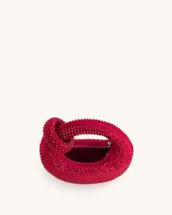 Abacus Artificial Crystal Mini Top Handle Bag - Red