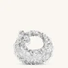 Abacus Artificial Crystal Mini Top Handle Bag - Silver
