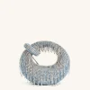 Abacus Denim Artificial Crystal Mini Top Handle Bag - Blue