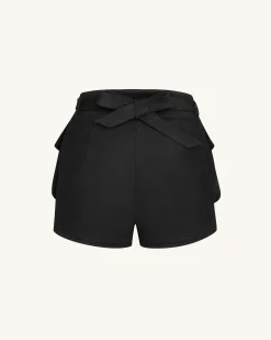 Abigail High-Waisted Utility Shorts - Black