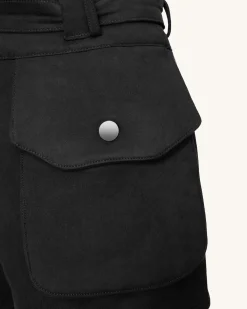 Abigail High-Waisted Utility Shorts - Black