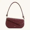 Addisyn Weave Texture Shoulder Bag - Burgundy