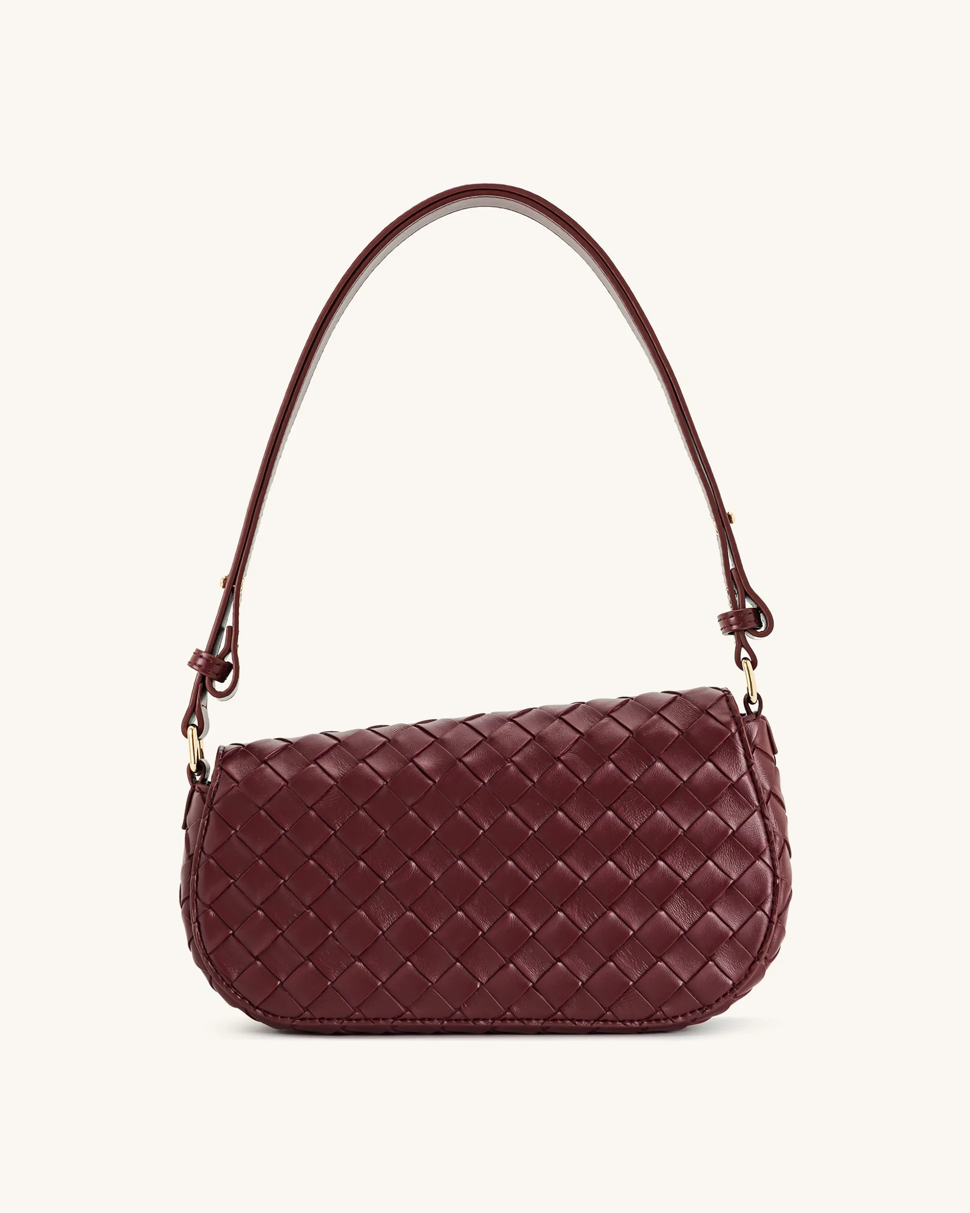 Addisyn Weave Texture Shoulder Bag - Burgundy
