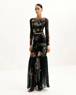 Alicia Printed Mesh Dress - Multicolor