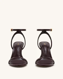 Alivia Gold Metal Heel Sandals - Claret Red
