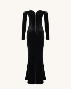 Allison Off-Shoulder Evening Gown - Black