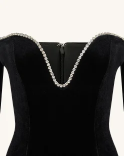 Allison Off-Shoulder Evening Gown - Black