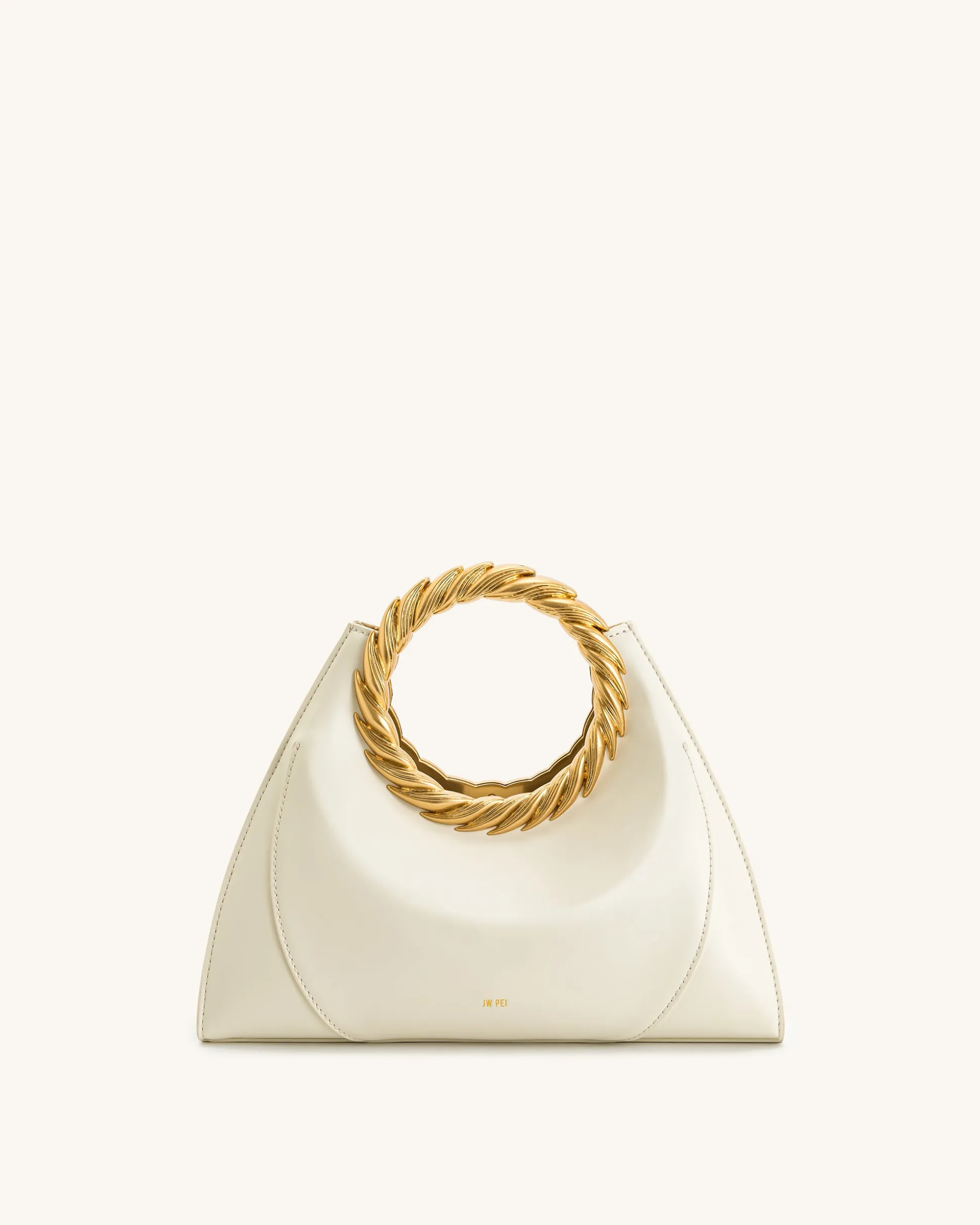 Amiya Leaf Handle Sculpture Bag - White