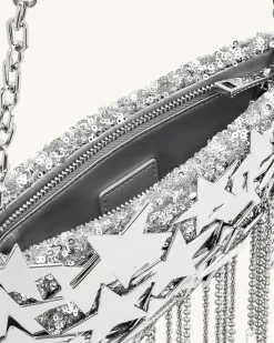 Anika Star-Embellished Chain Bag - Silver