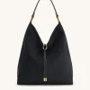 Aria Faux Suede Shoulder Bag - Black