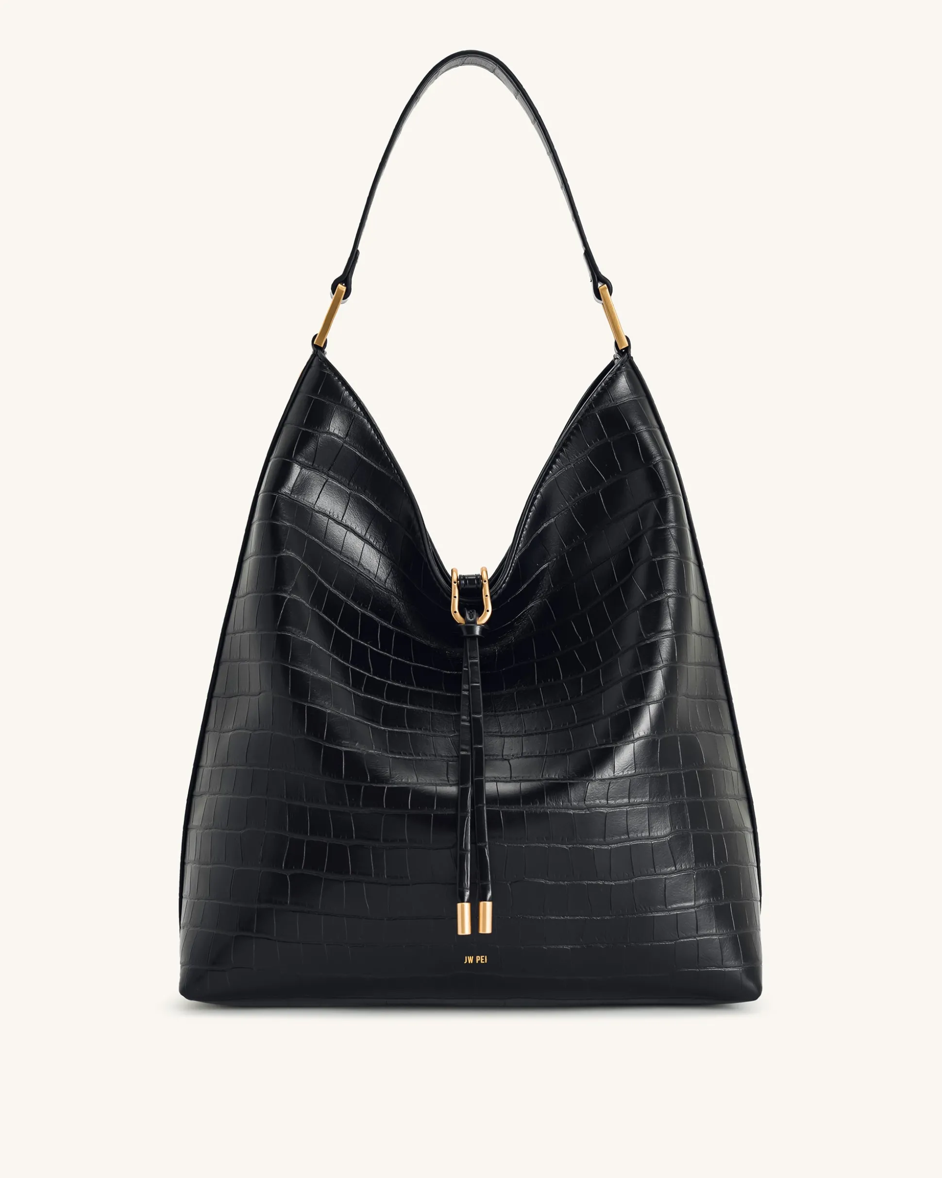 Aria Shoulder Bag - Black Croc