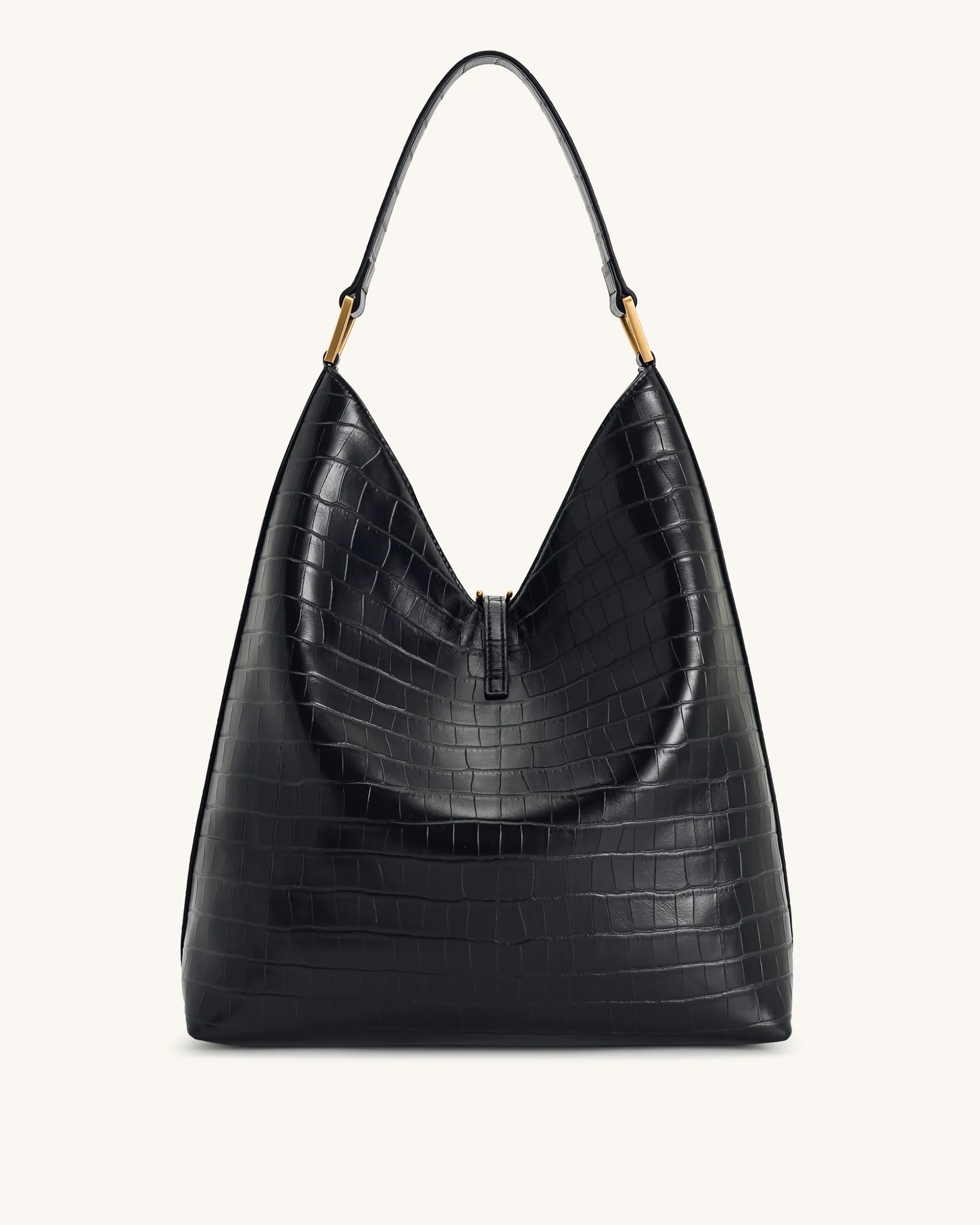 Aria Shoulder Bag - Black Croc