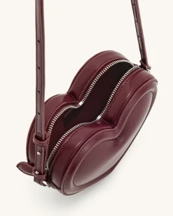 Arlene Heart Shaped Bag - Claret