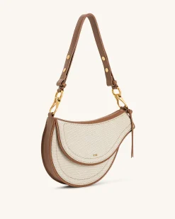 Ashlie Crossbody Bag - Brown Canvas