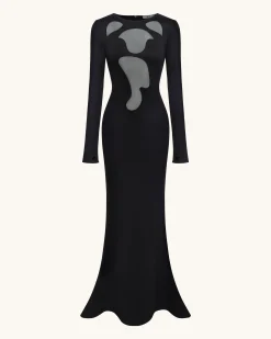 Ava Cutout Bodycon Gown - Black