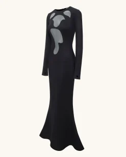 Ava Cutout Bodycon Gown - Black