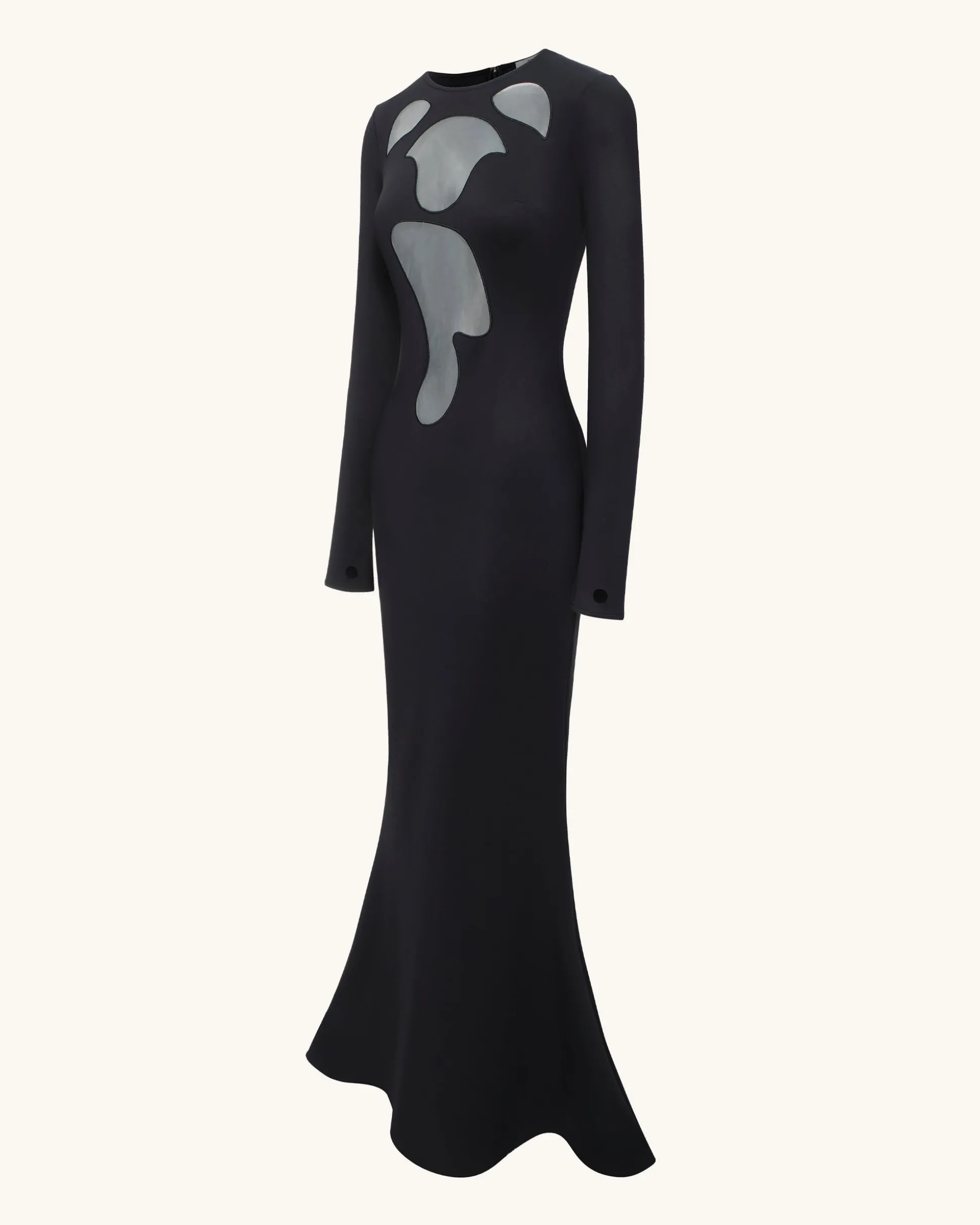 Ava Cutout Bodycon Gown - Black