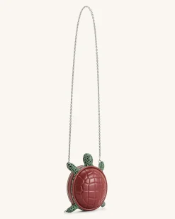 Ava Turtle Shape Handbag - Brown