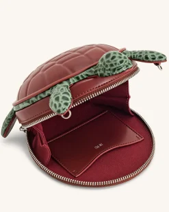 Ava Turtle Shape Handbag - Brown