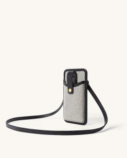 Aylin Canvas Phone Bag - Black