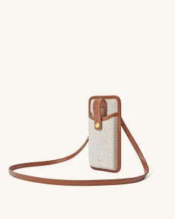 Aylin Canvas Phone Bag - Brown