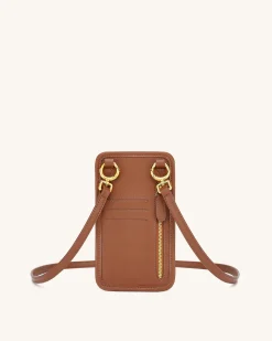Aylin Canvas Phone Bag - Brown