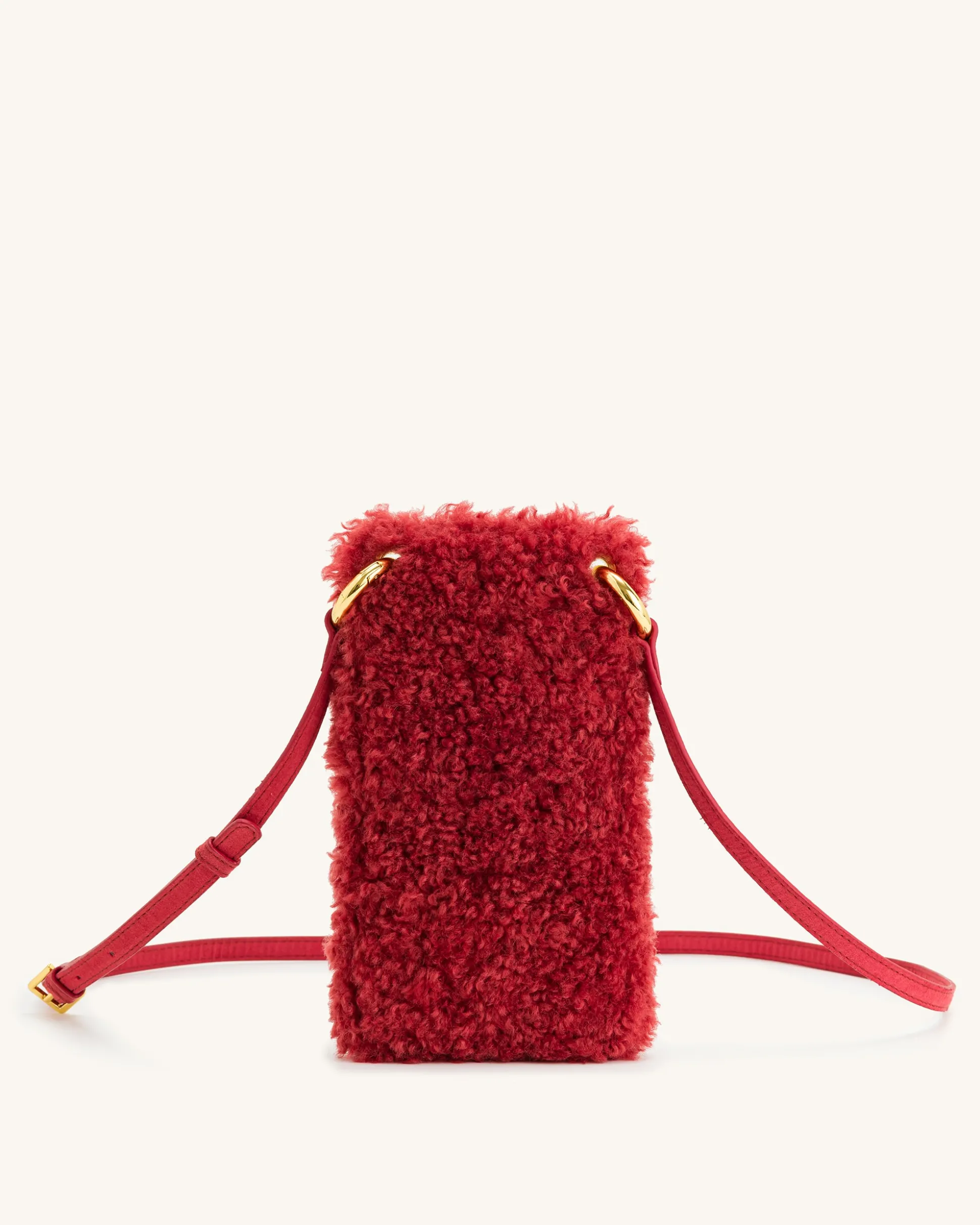 Aylin Faux Fur And Suede Phone Bag - Magenta