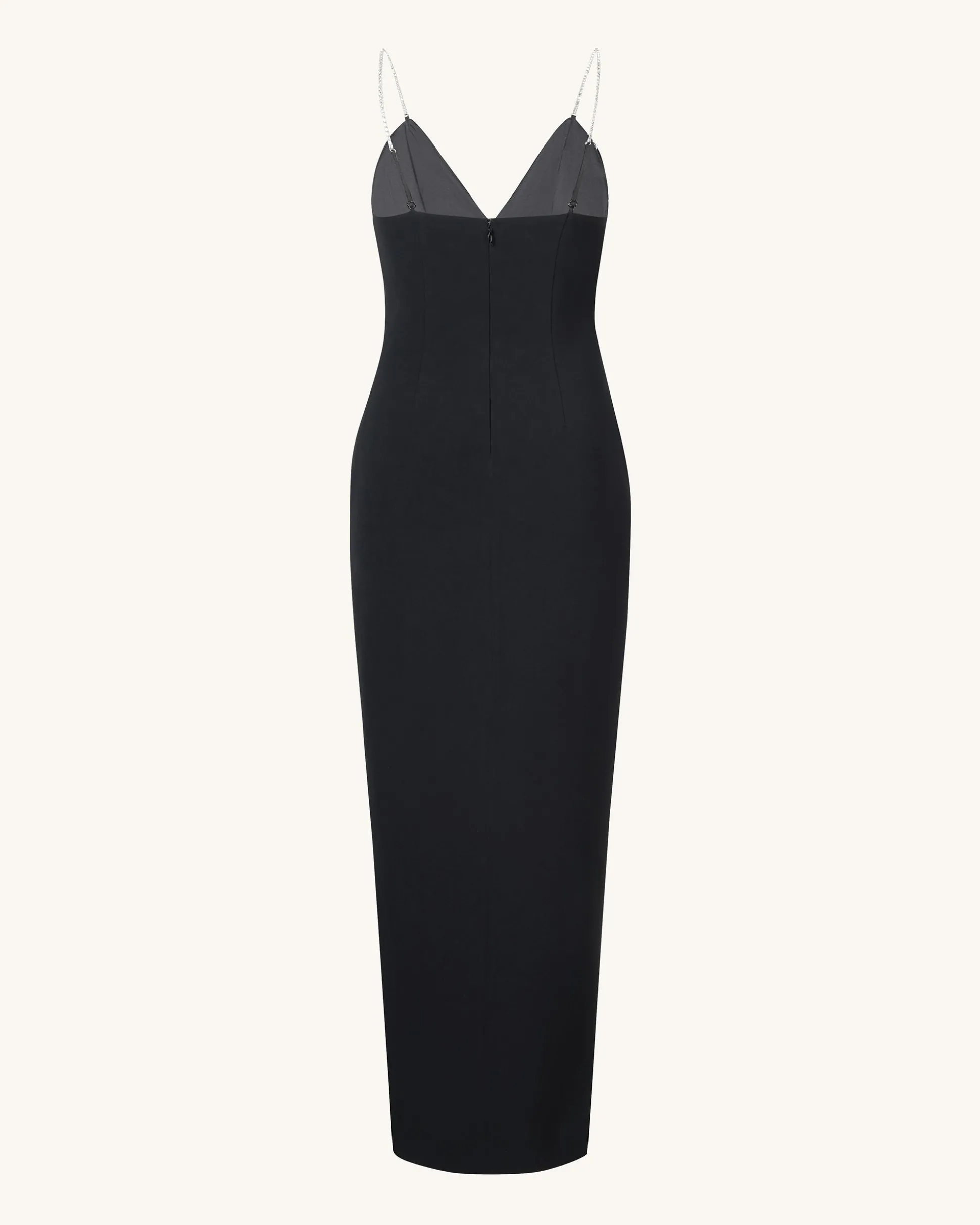 Ayliua Sweetheart-Neckline Rhinestones Embellished Black Long Dress -