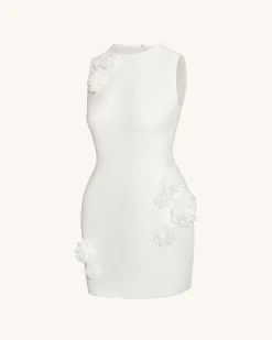 Blooming Beauty Evening Dress - White
