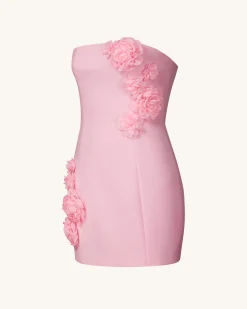 Blossoming Elegance Strapless Dress - Pink