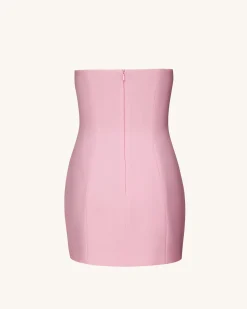 Blossoming Elegance Strapless Dress - Pink