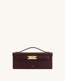 Bria Structured Top Handle Bag - Deep Burgundy