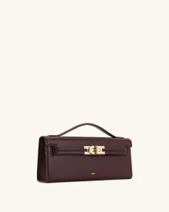 Bria Structured Top Handle Bag - Deep Burgundy