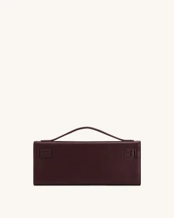 Bria Structured Top Handle Bag - Deep Burgundy