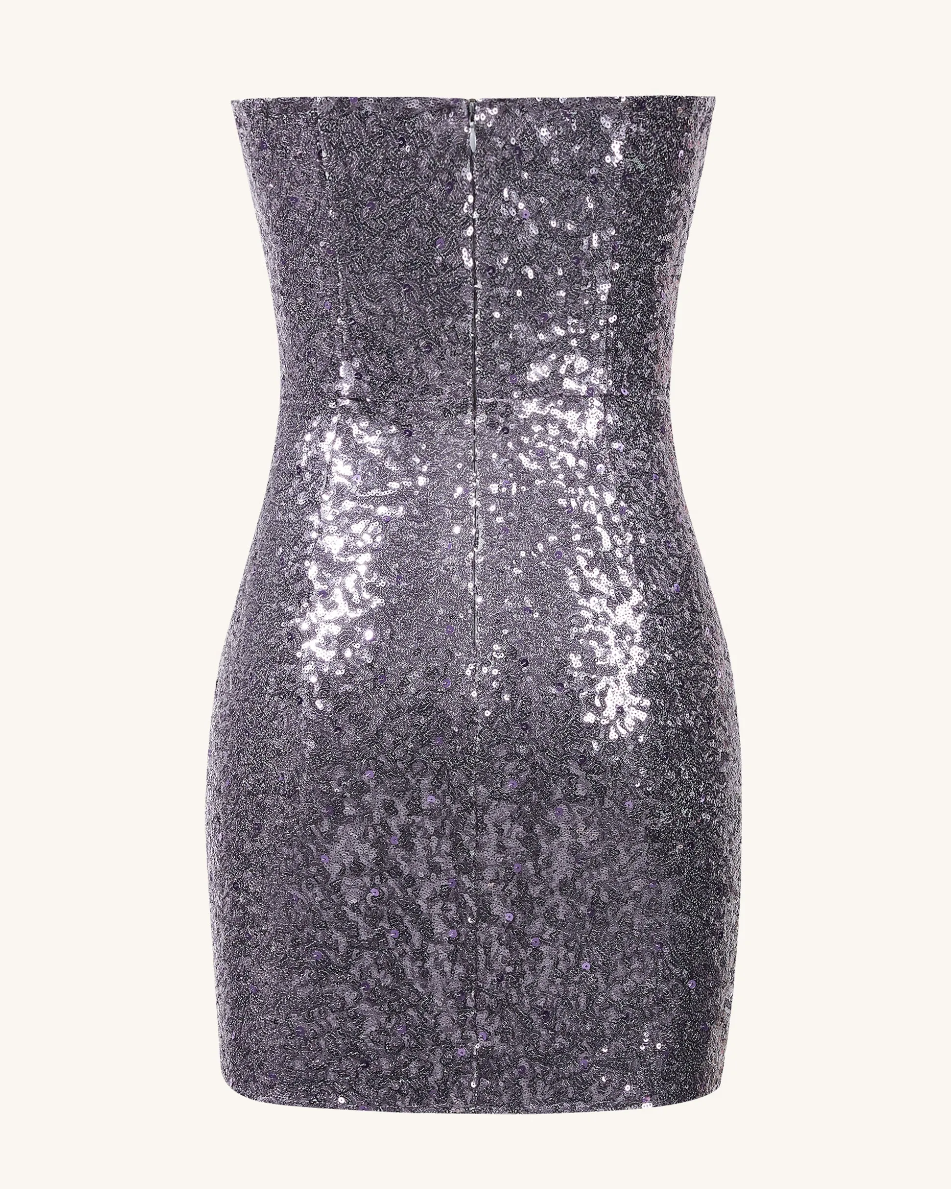 Brynlee Purple Sequinned Strapless Mini Dress - Purple