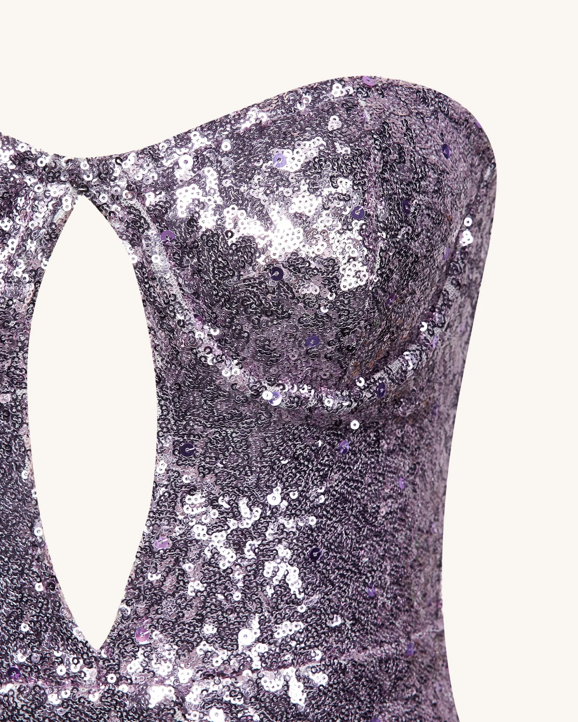 Brynlee Purple Sequinned Strapless Mini Dress - Purple