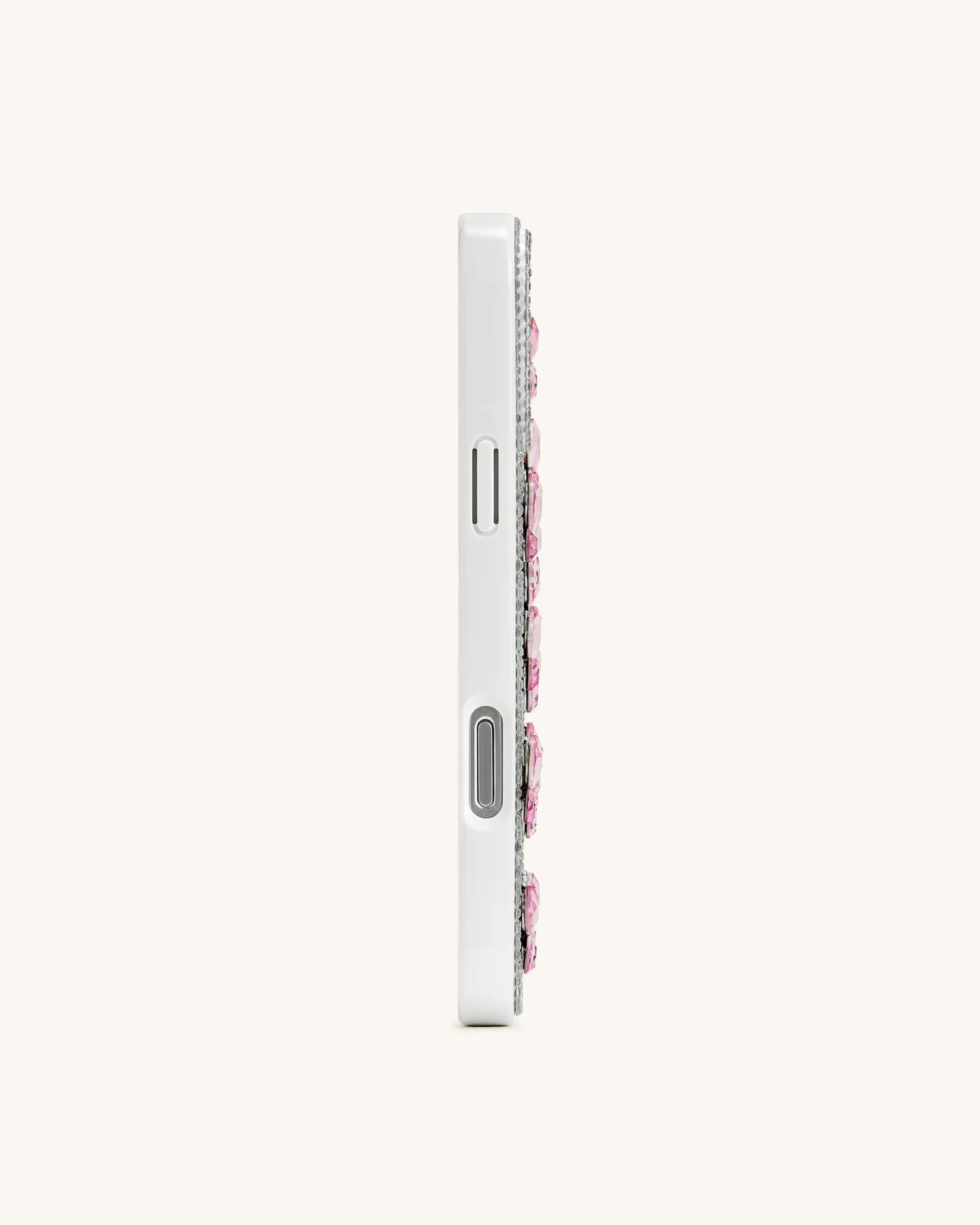 Butterfly Rhinestone Phone Case - White