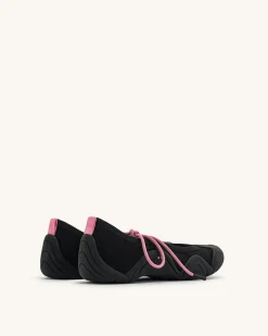Caitlin Lace-up Ballerina Sneakers - Black