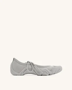 Caitlin Lace-up Ballerina Sneakers - Grey