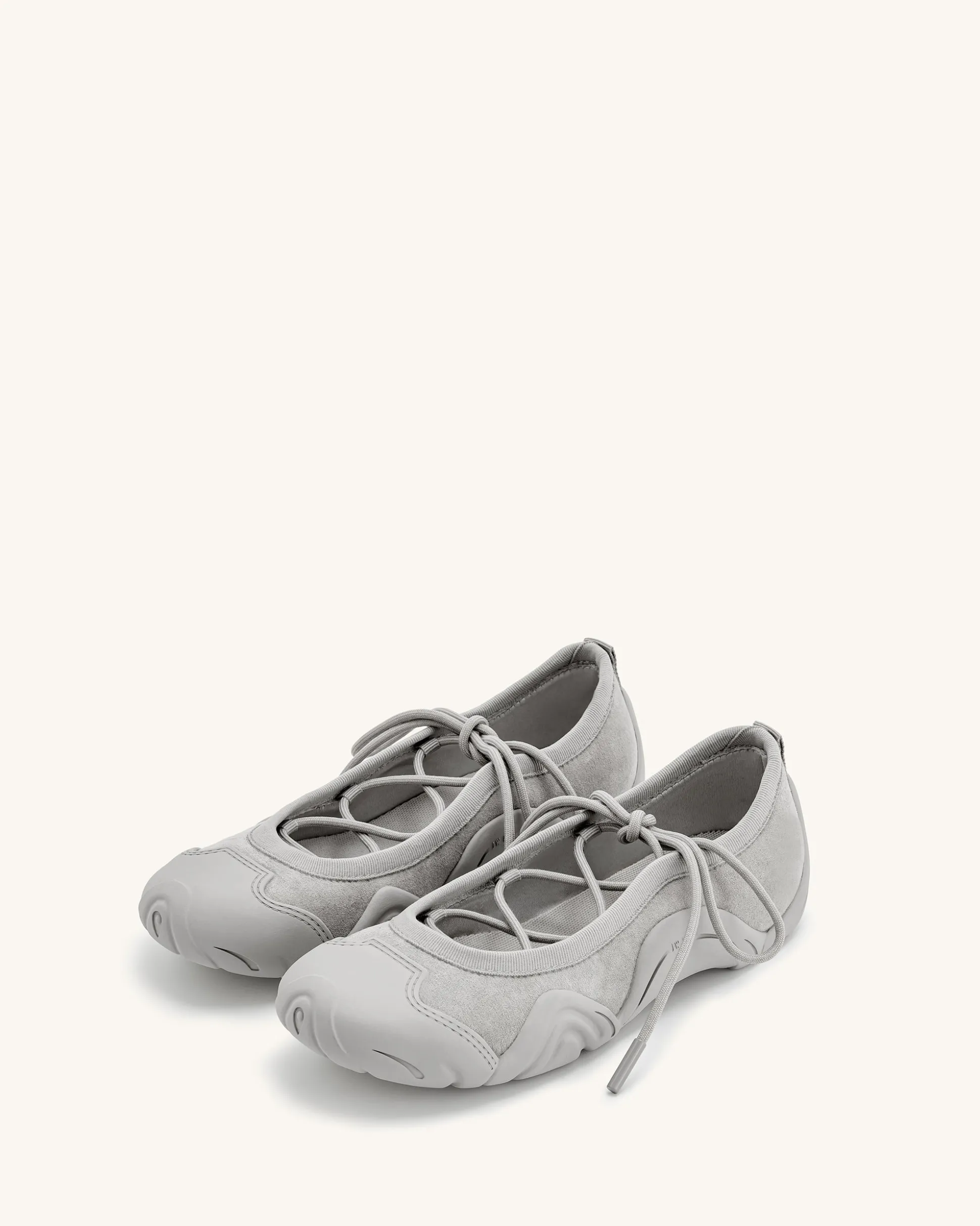 Caitlin Lace-up Ballerina Sneakers - Grey