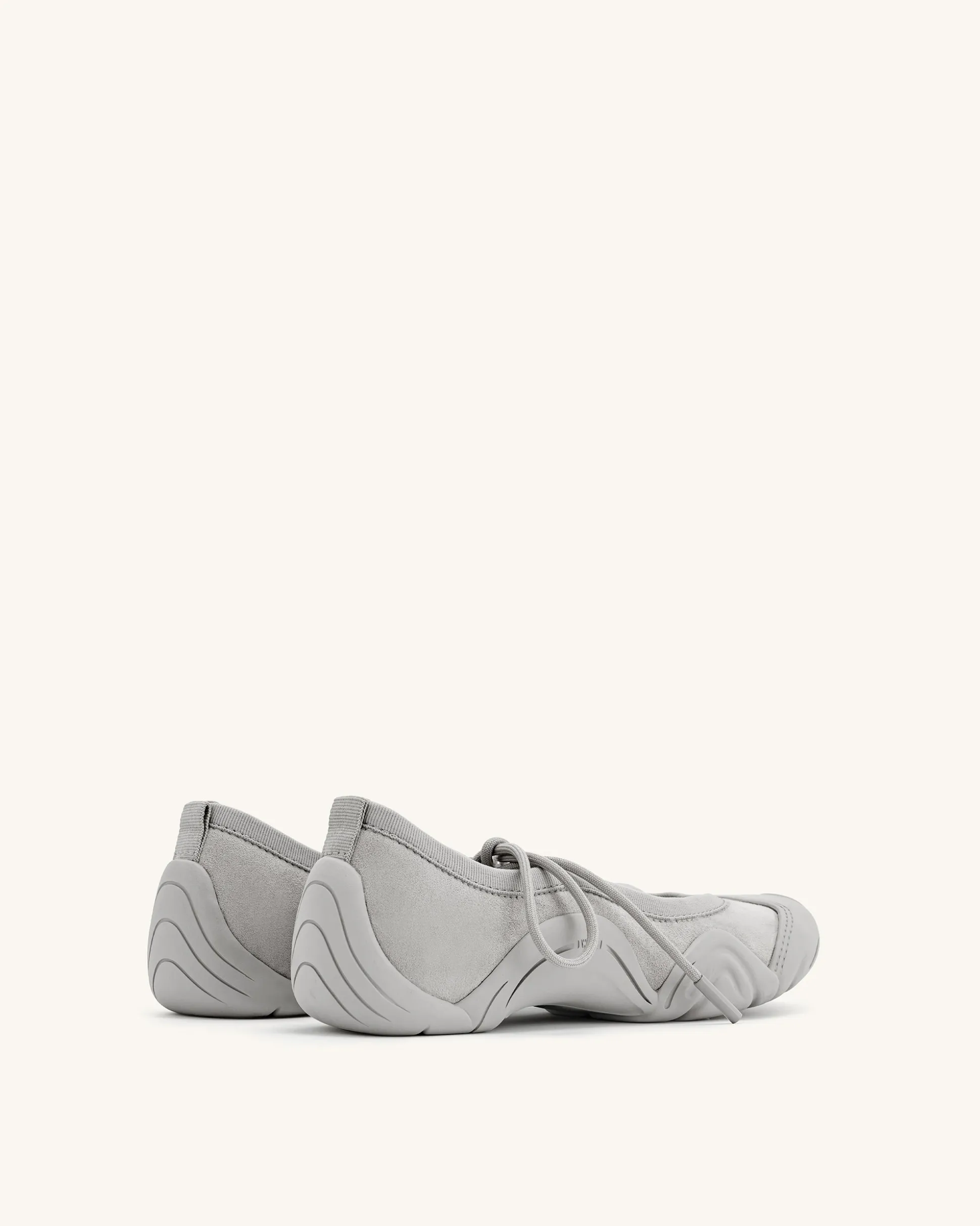 Caitlin Lace-up Ballerina Sneakers - Grey