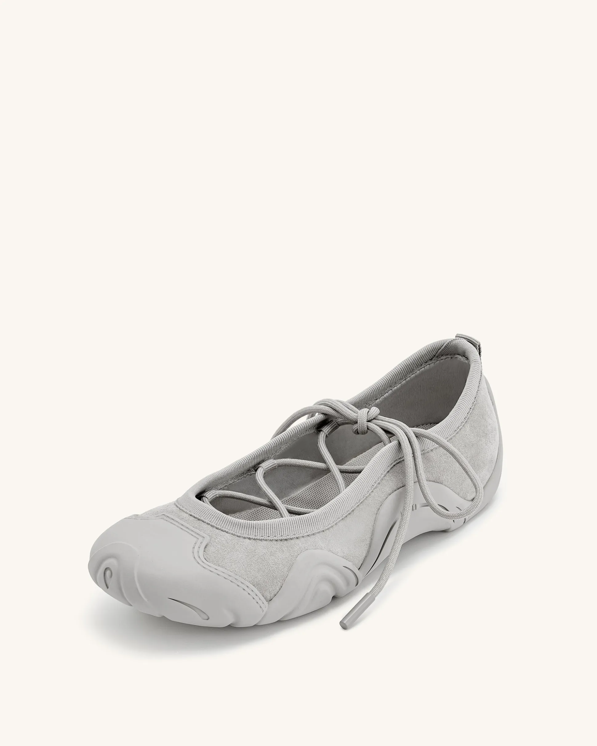 Caitlin Lace-up Ballerina Sneakers - Grey