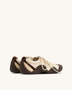 Caitlin Lace-up Ballerina Sneakers - Light Brown