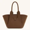 Cara Faux Suede Tote Bag - Mocha Brown