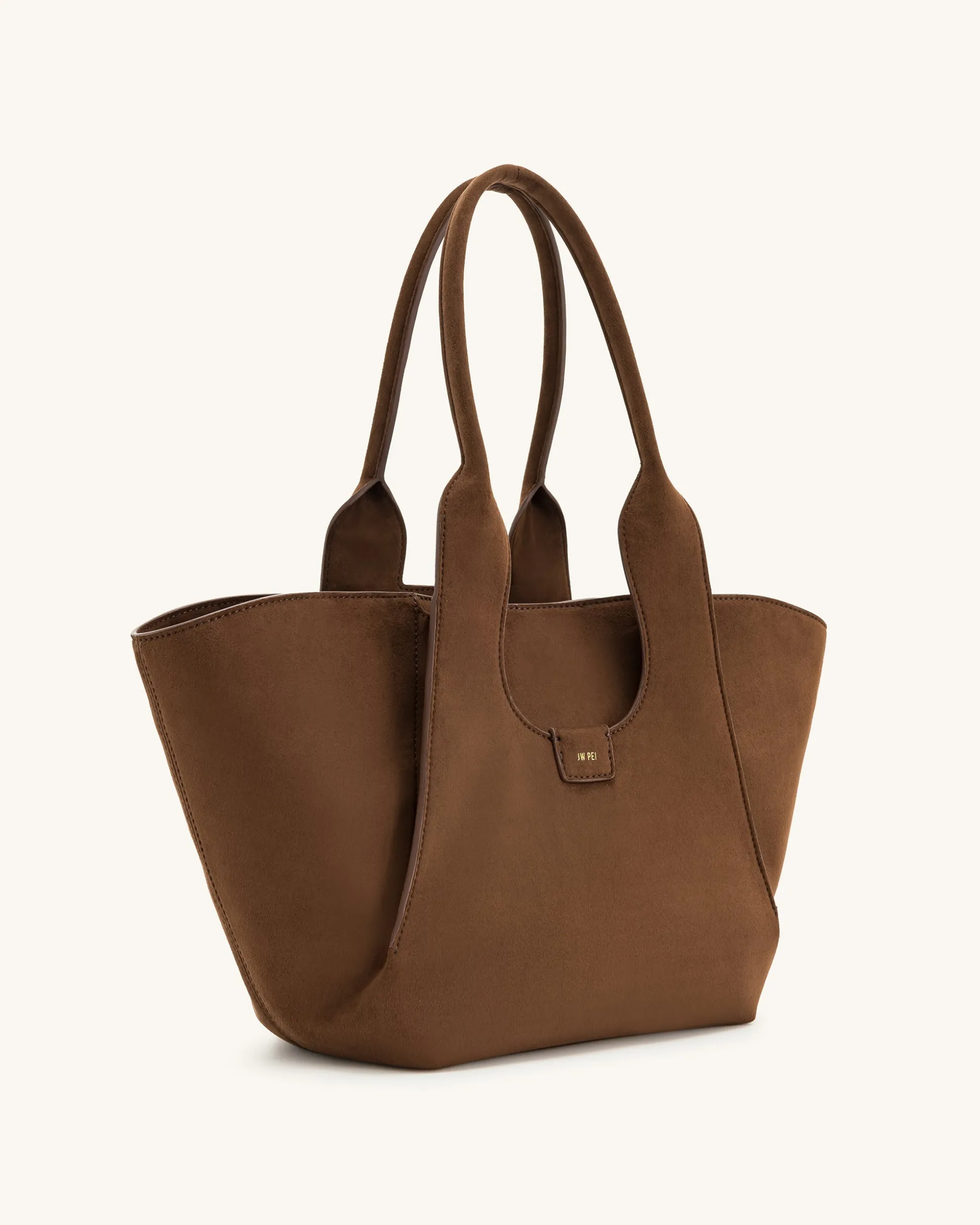 Cara Faux Suede Tote Bag - Mocha Brown