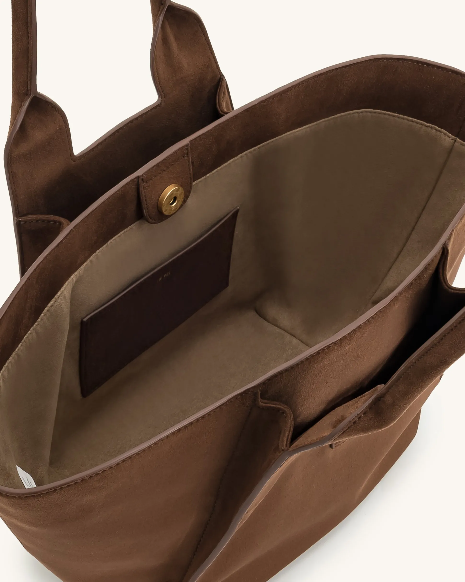 Cara Faux Suede Tote Bag - Mocha Brown