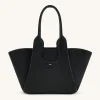 Cara Faux Suede Tote Bag - Black