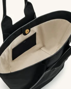 Cara Faux Suede Tote Bag - Black