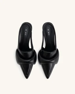 Carla Soft Padded Kitten Heel Pumps - Black
